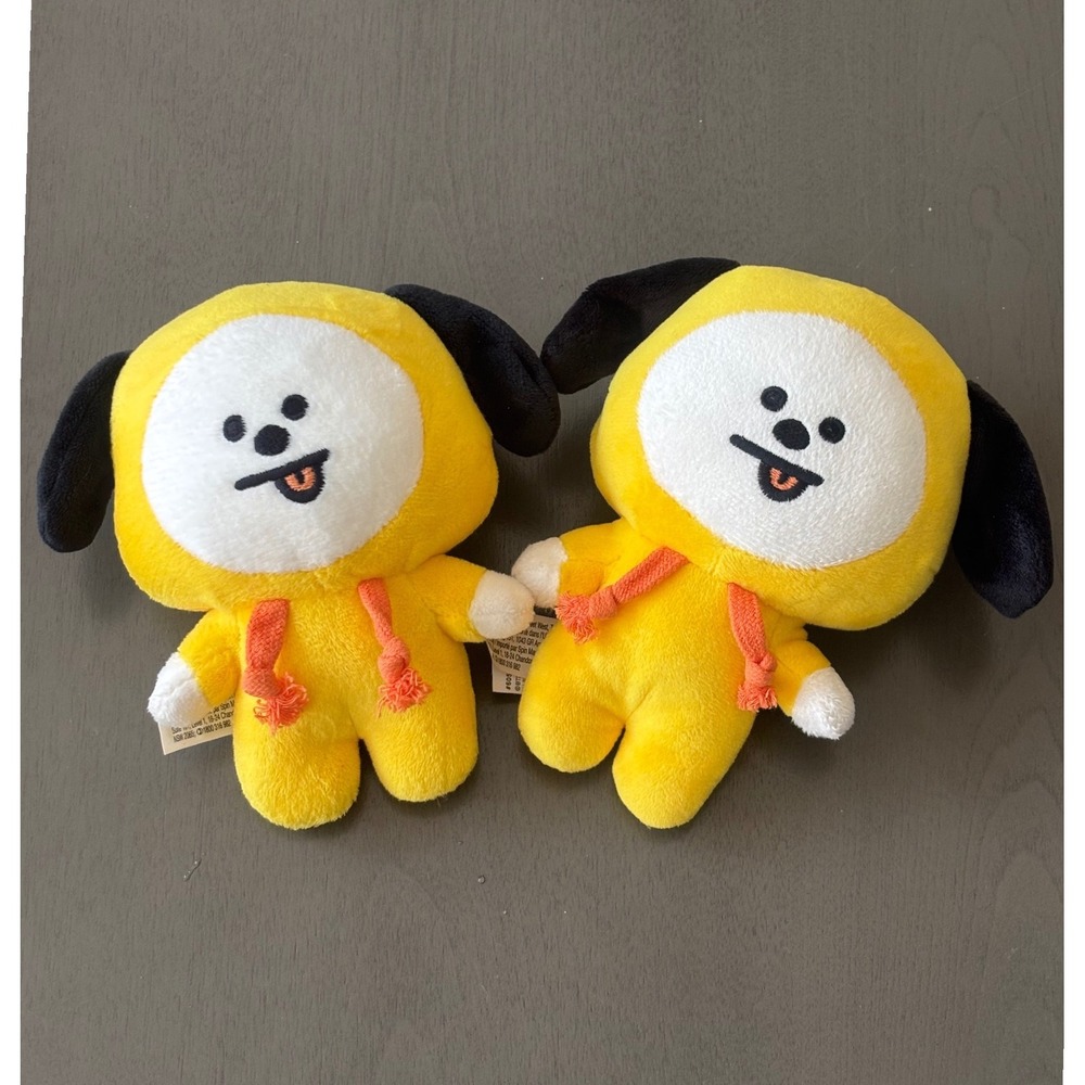 BT21 Chimmy Plush Set of 2 Gund BTS Line Friends Yellow Puppy Toy 6056123